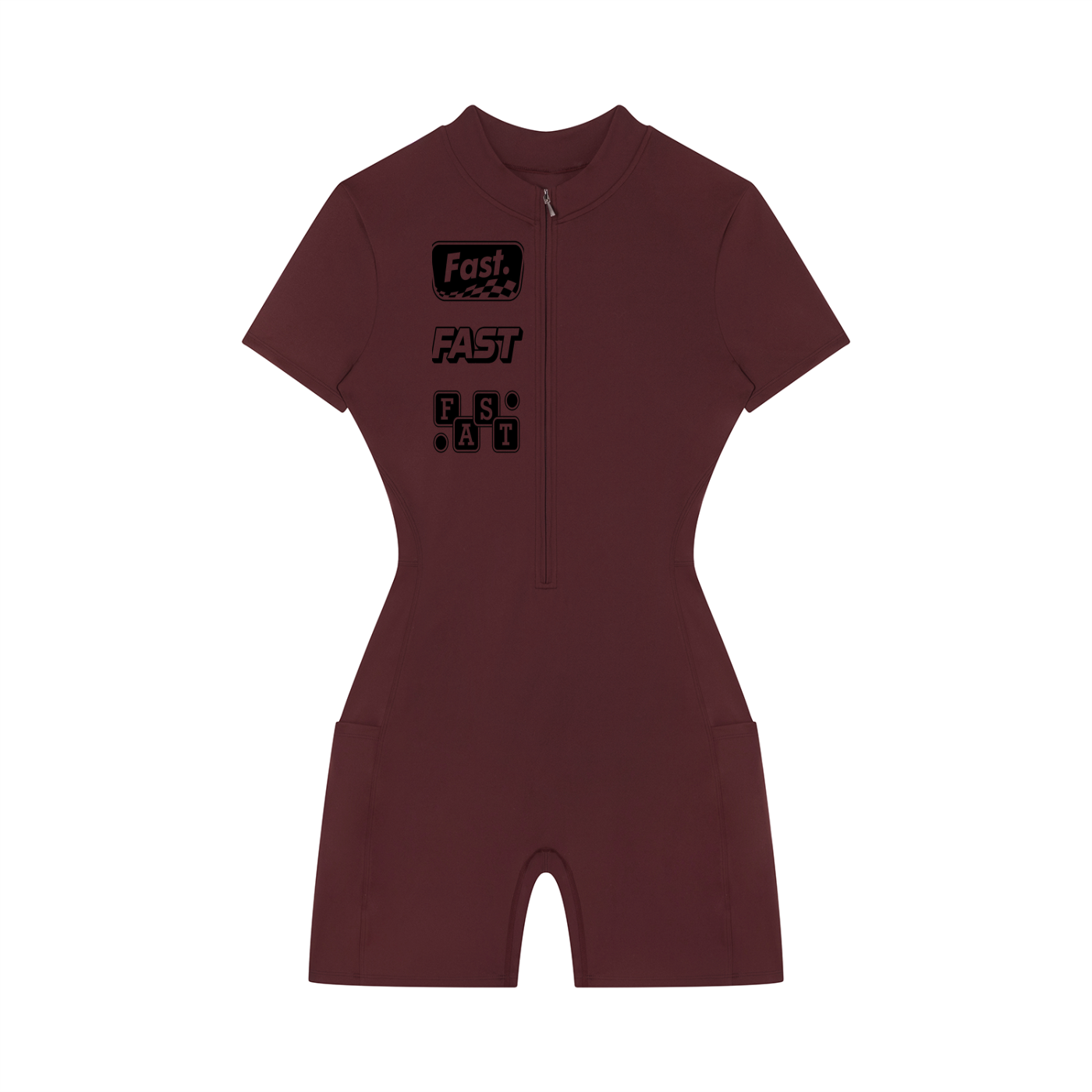 Women's Quarter-Zip Short Sleeve Romper