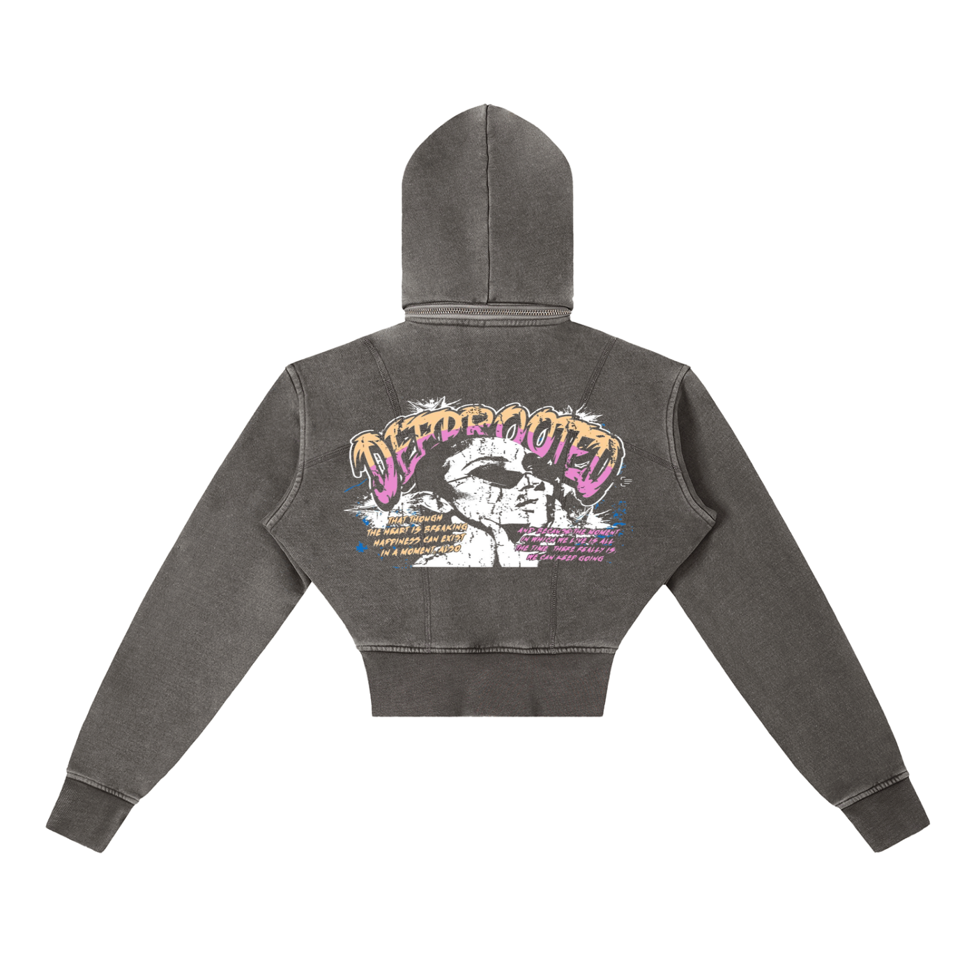 Vintage Washed Cropped Fleece Hoodie