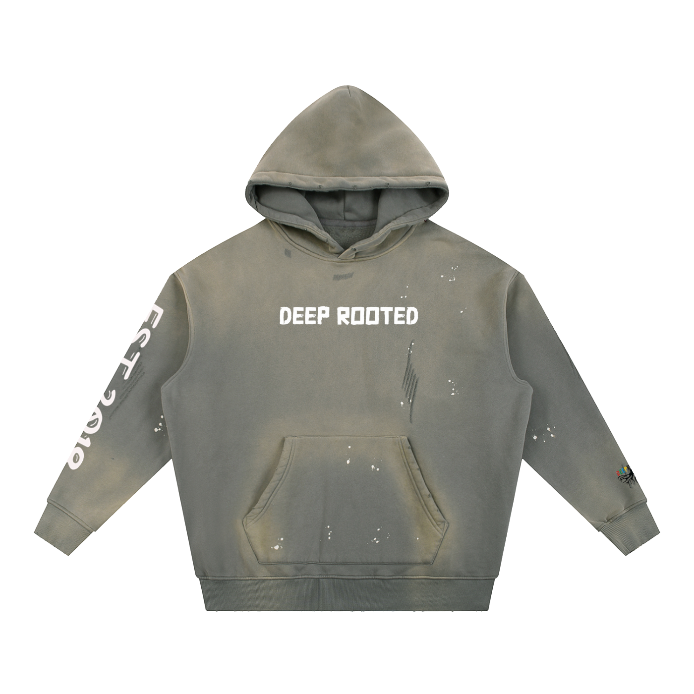 Vintage Washed Frayed Fleece Hoodie