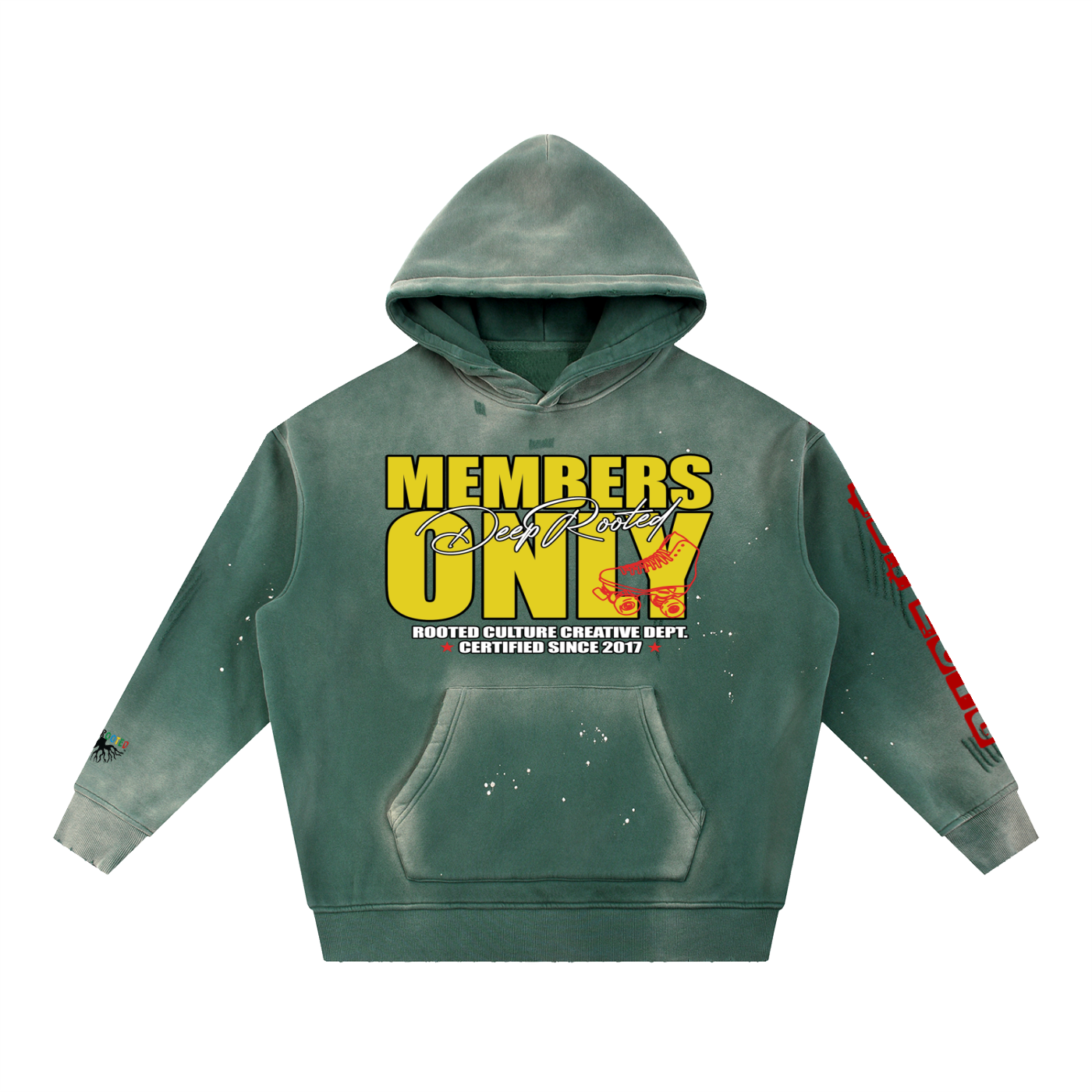 Vintage Washed Frayed Fleece Hoodie