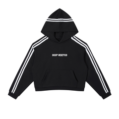 Contrast Side Stripe Cropped Hoodie