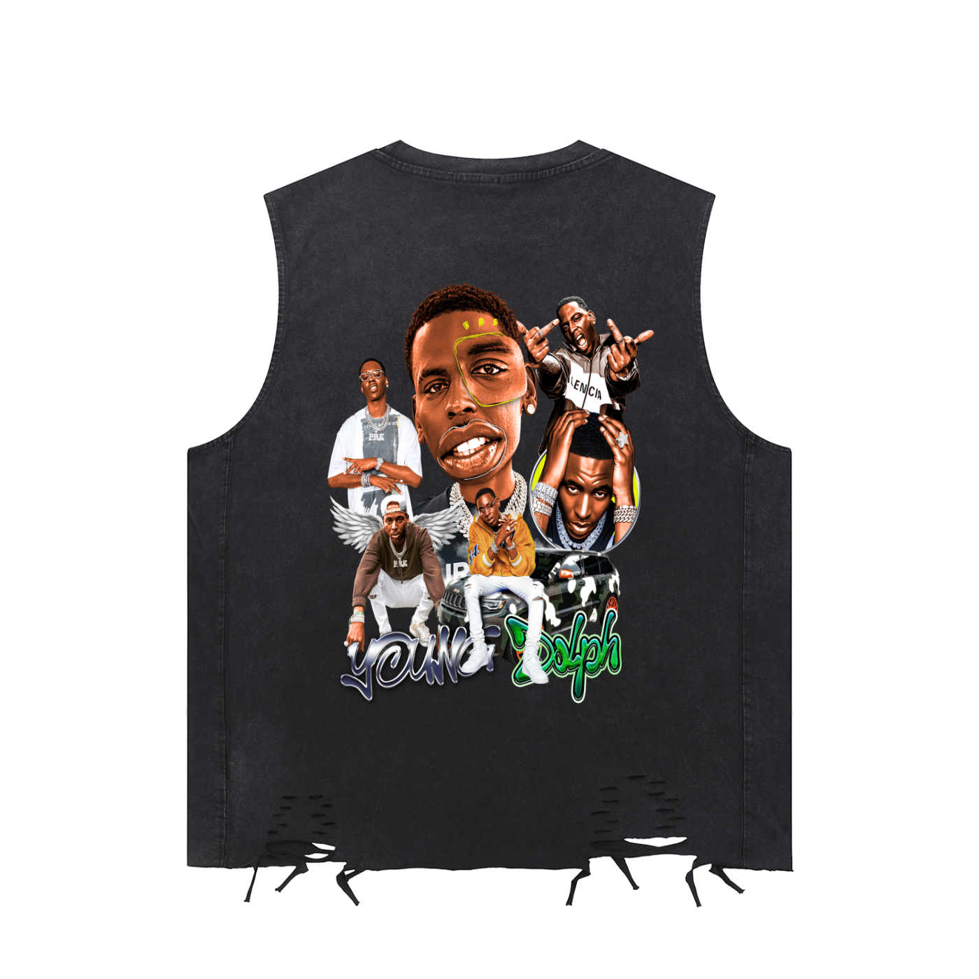 Snow Washed Raw-Hem Tank Top