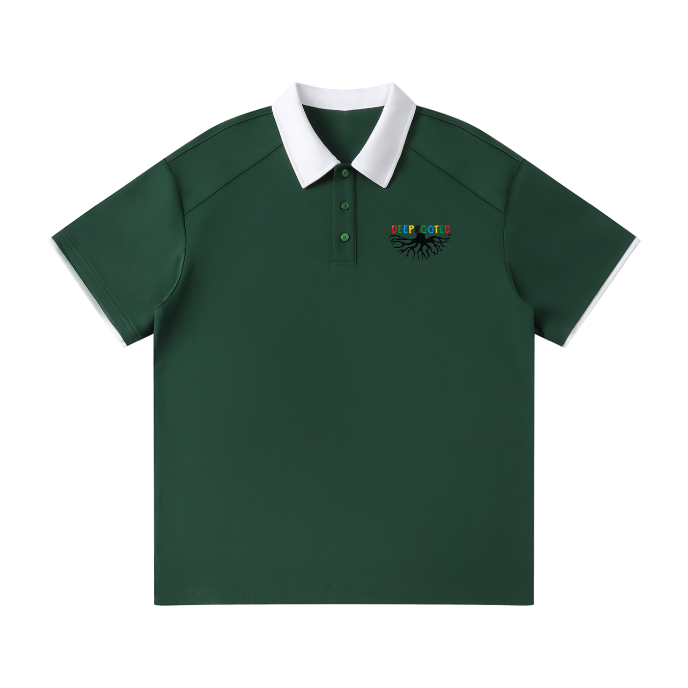 Contrast Collar Raglan Polo Shirt