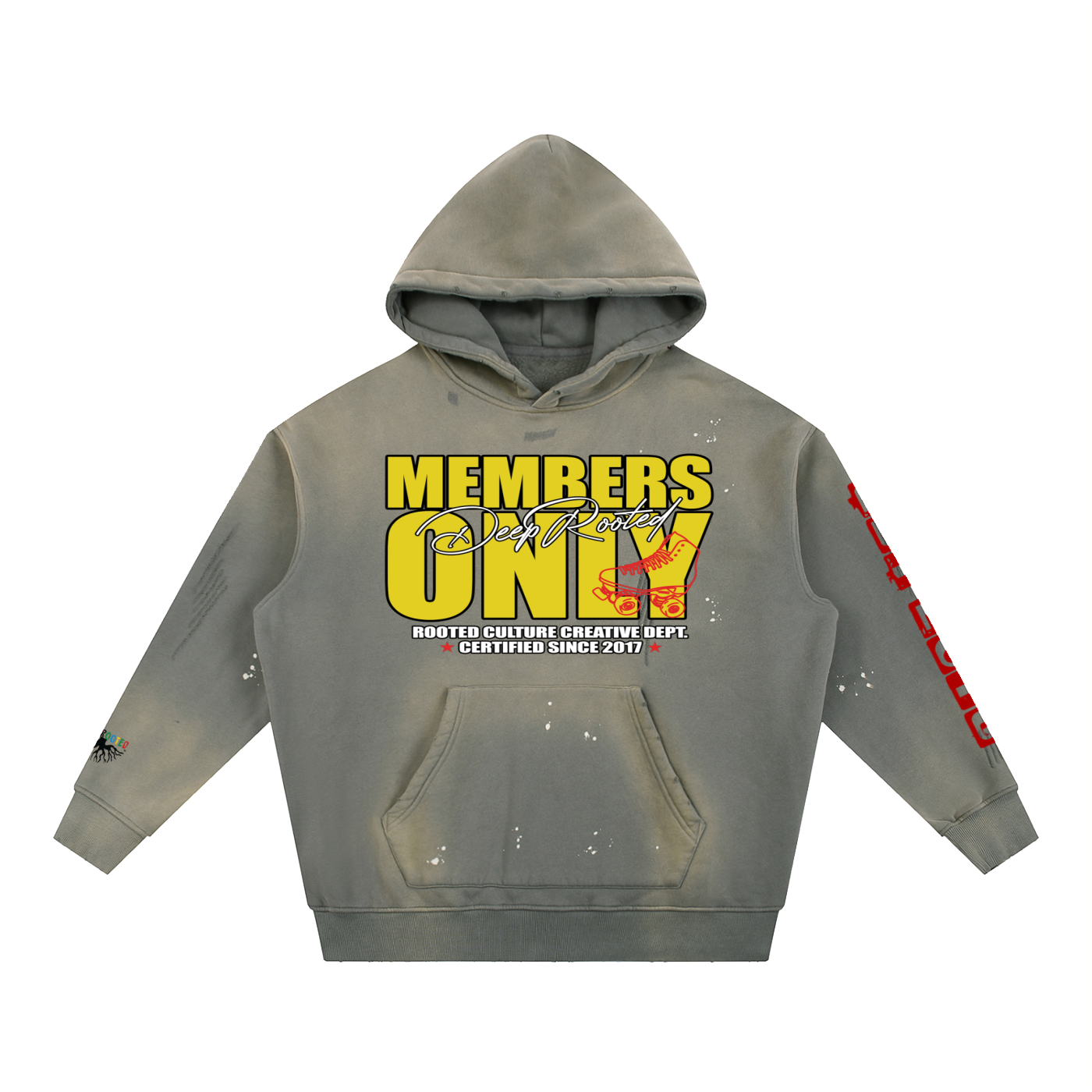 Vintage Washed Frayed Fleece Hoodie