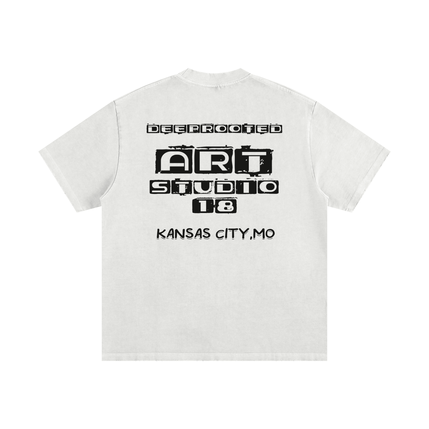 DEEPROOTED ART COLLECTION Heavyweight Vintage Washed Frayed T-Shirt