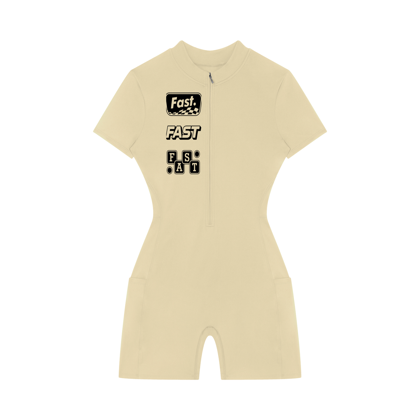 Women's Quarter-Zip Short Sleeve Romper