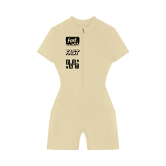 Women's Quarter-Zip Short Sleeve Romper