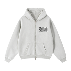 Zip-Through Boxy Fleece Hoodie