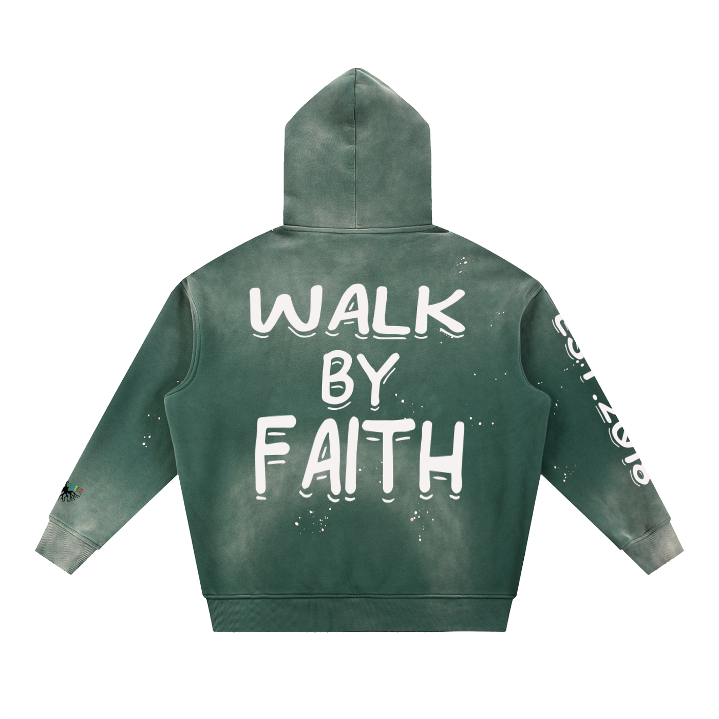 Vintage Washed Frayed Fleece Hoodie
