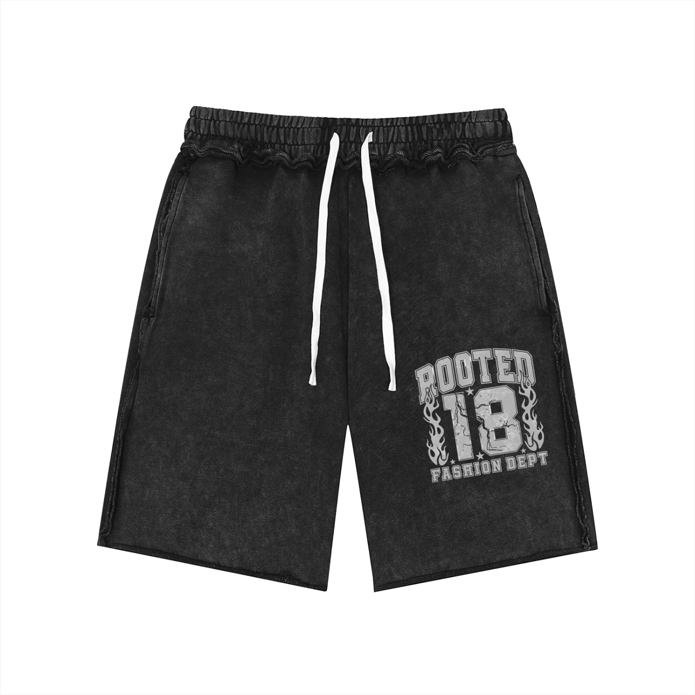 Unisex Mineral Wash Raw Edge Shorts