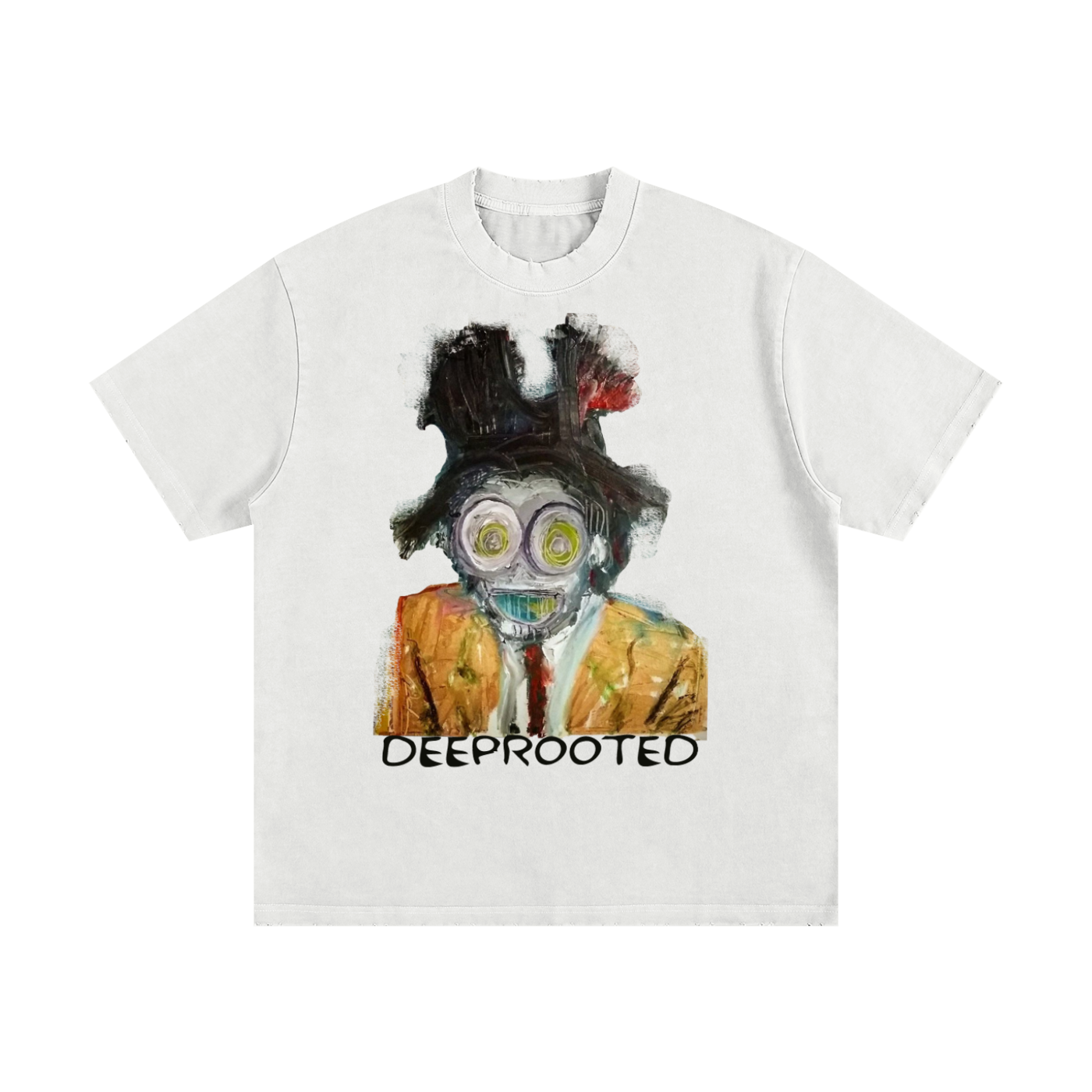 DEEPROOTED ART COLLECTION Heavyweight Vintage Washed Frayed T-Shirt