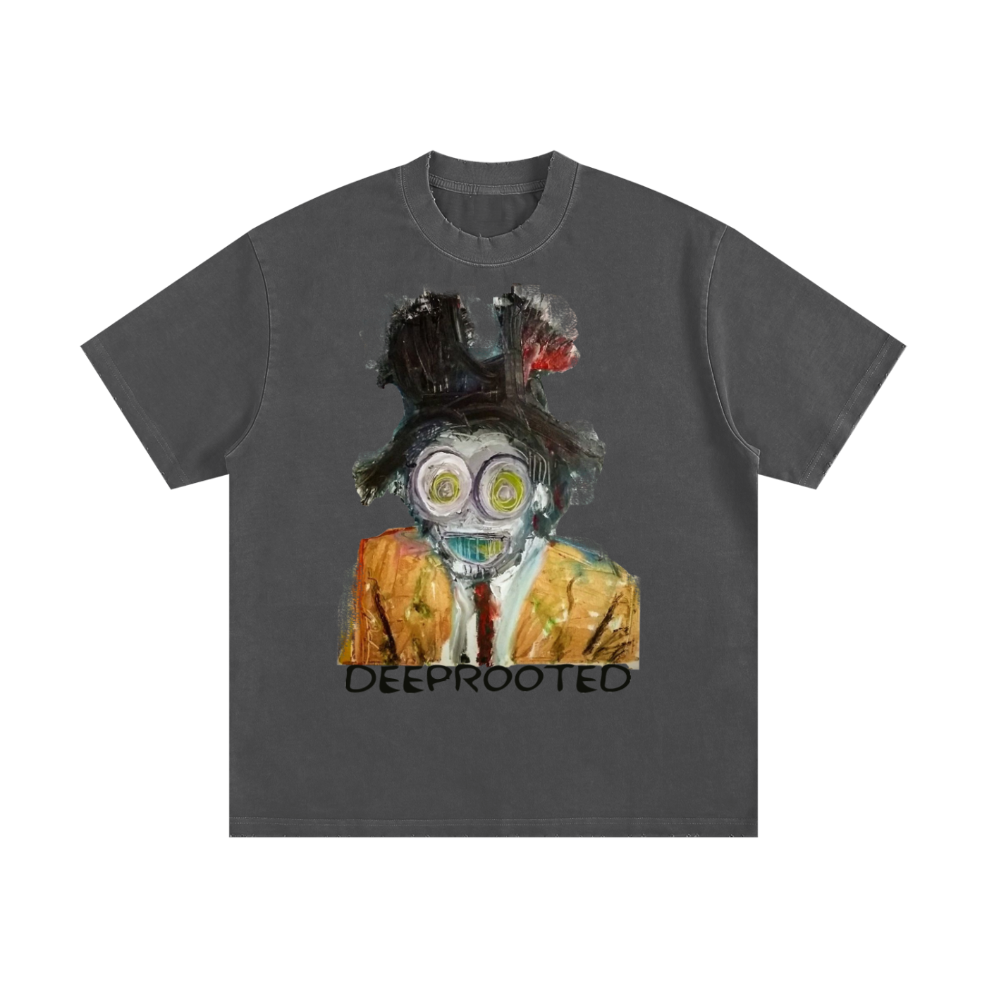 DEEPROOTED ART COLLECTION Heavyweight Vintage Washed Frayed T-Shirt