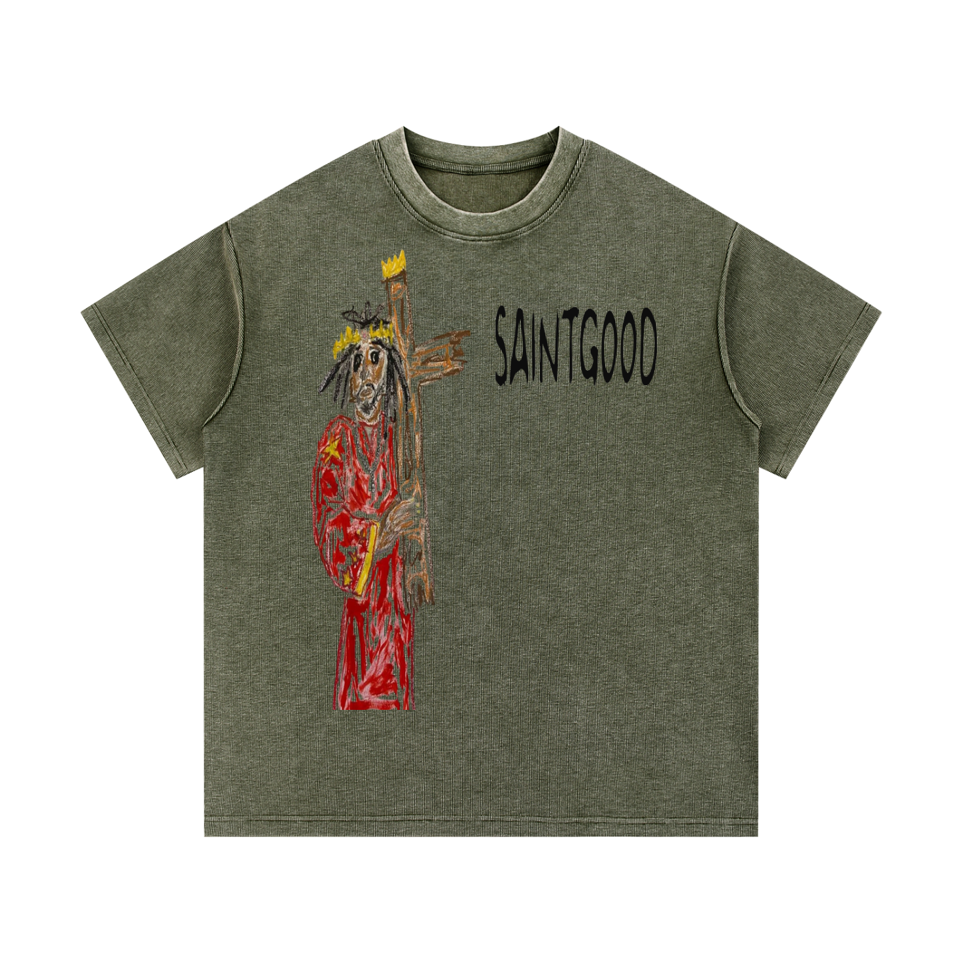 Mineral Wash Waffle Knit T-Shirt