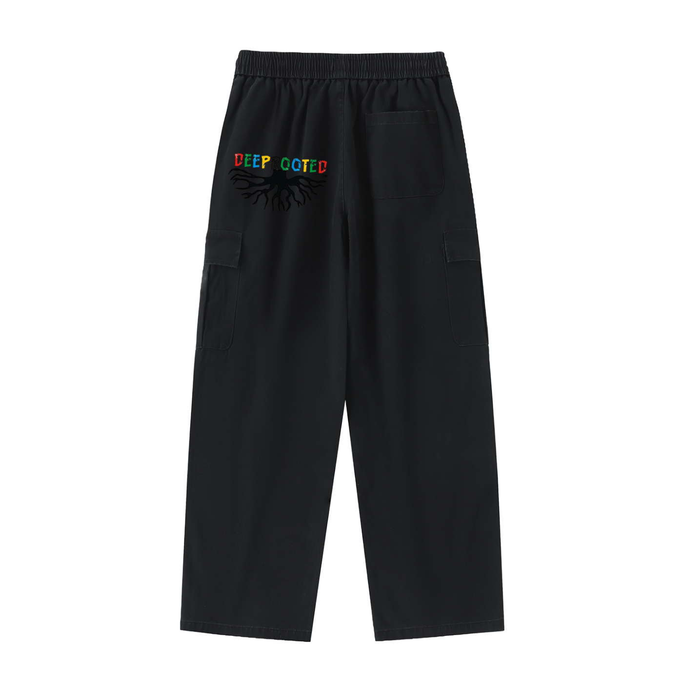 Drawstring Waist Straight-Leg Cargo Pants