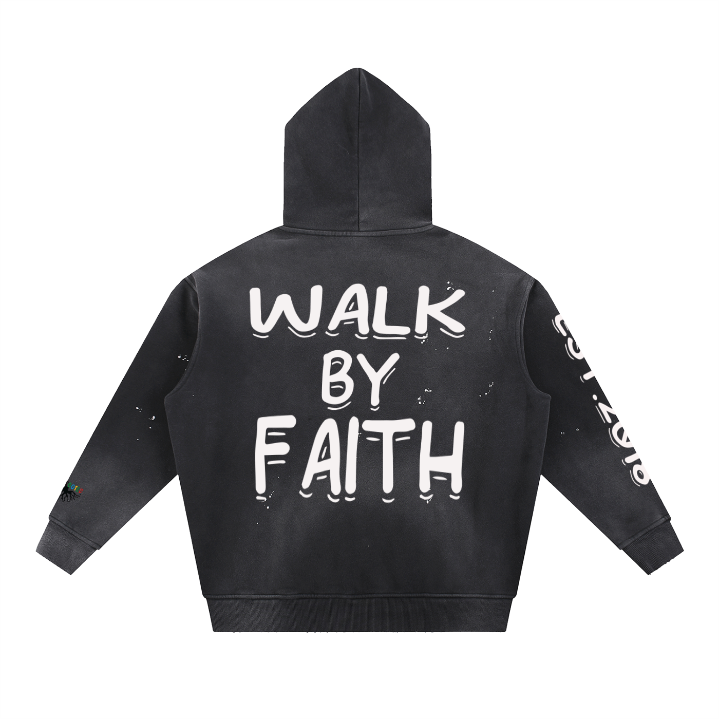 Vintage Washed Frayed Fleece Hoodie