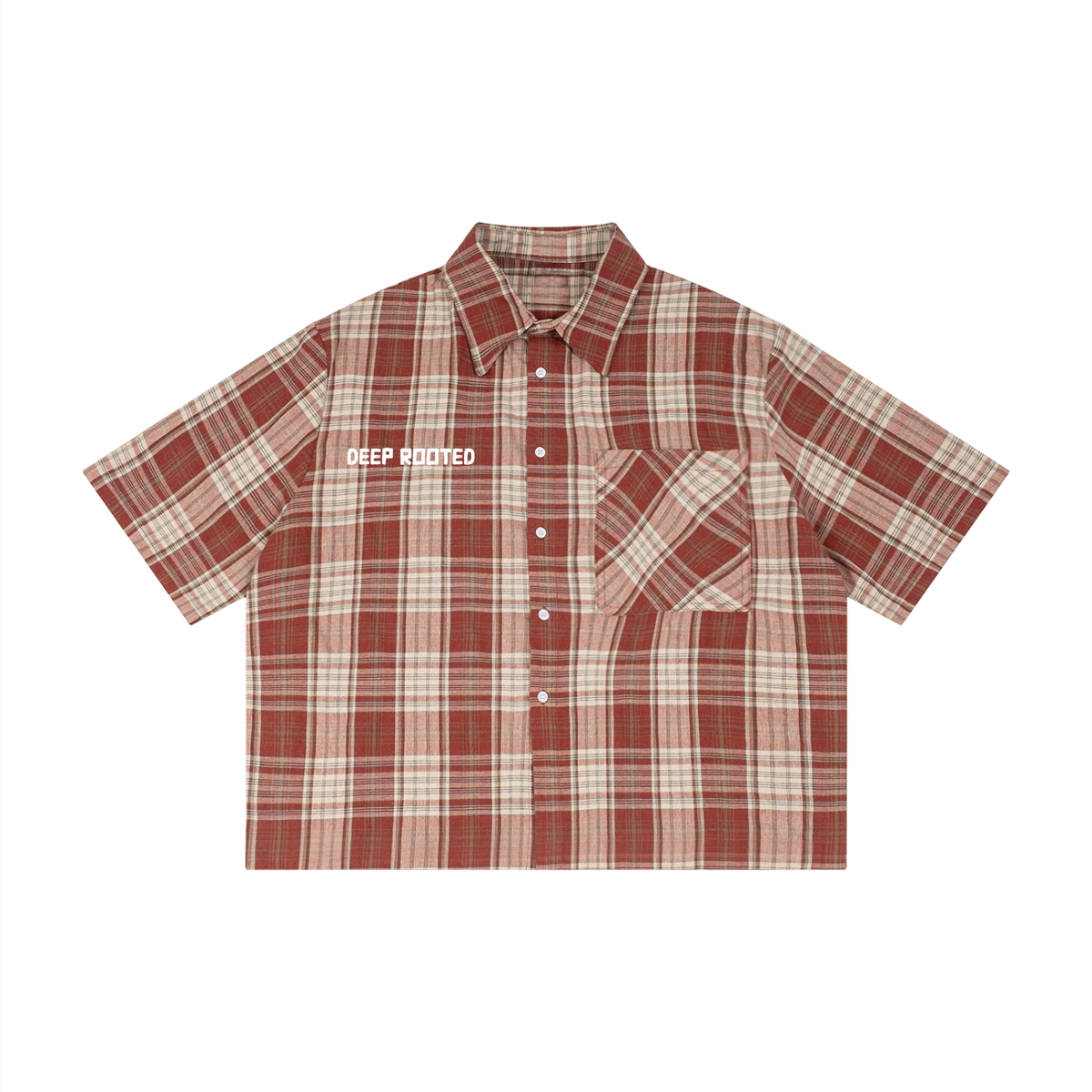 Unisex Plaid Boxy Short Sleeve Shirt