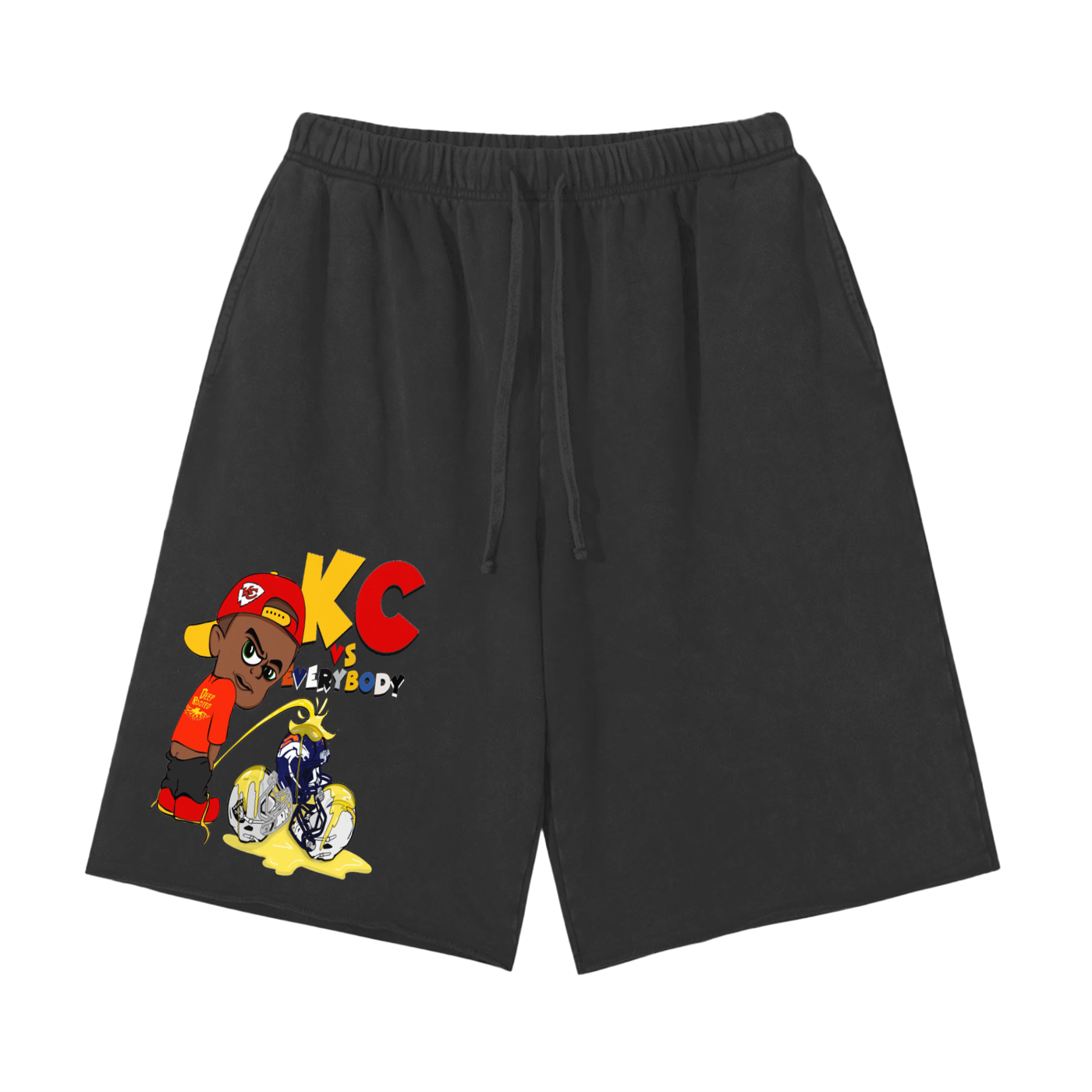 Snow Washed Raw Hem Shorts