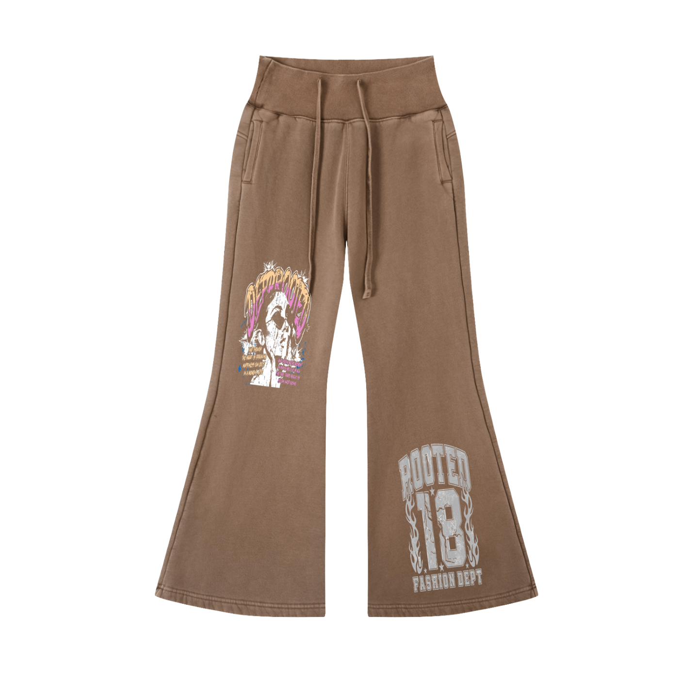 Vintage Washed Flared Fleece Pants